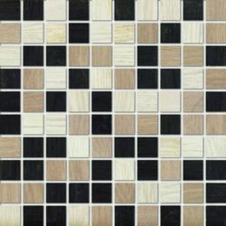 Marazzi Treverk Mosaico White/Cappucino/Black 30x30cm/10,5mm