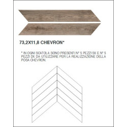 Marazzi Treverkmust Brown Chevron 73,2x11,8cm/10,5mm