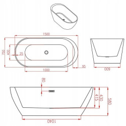 WANNA WOLNOSTOJĄCA MODULO 104A150x75