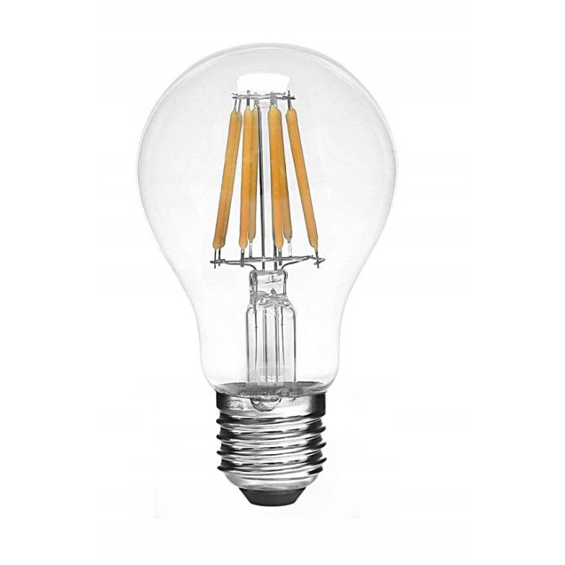 Żarówka LED Filament E27 ozdobna 8W barwa biała ciepła Edison