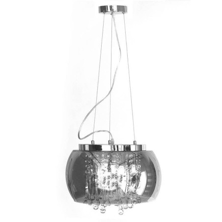 Lampa Szklana Przydymione Lustro krople wody 40cm