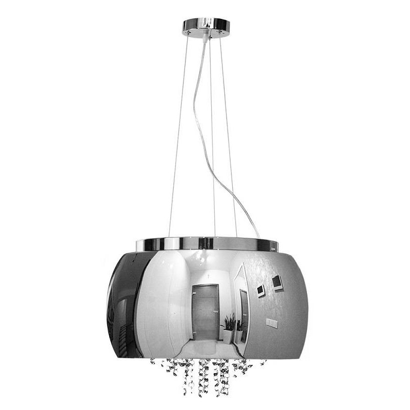 Lampa Szklana Stalowy drobne korale 50cm