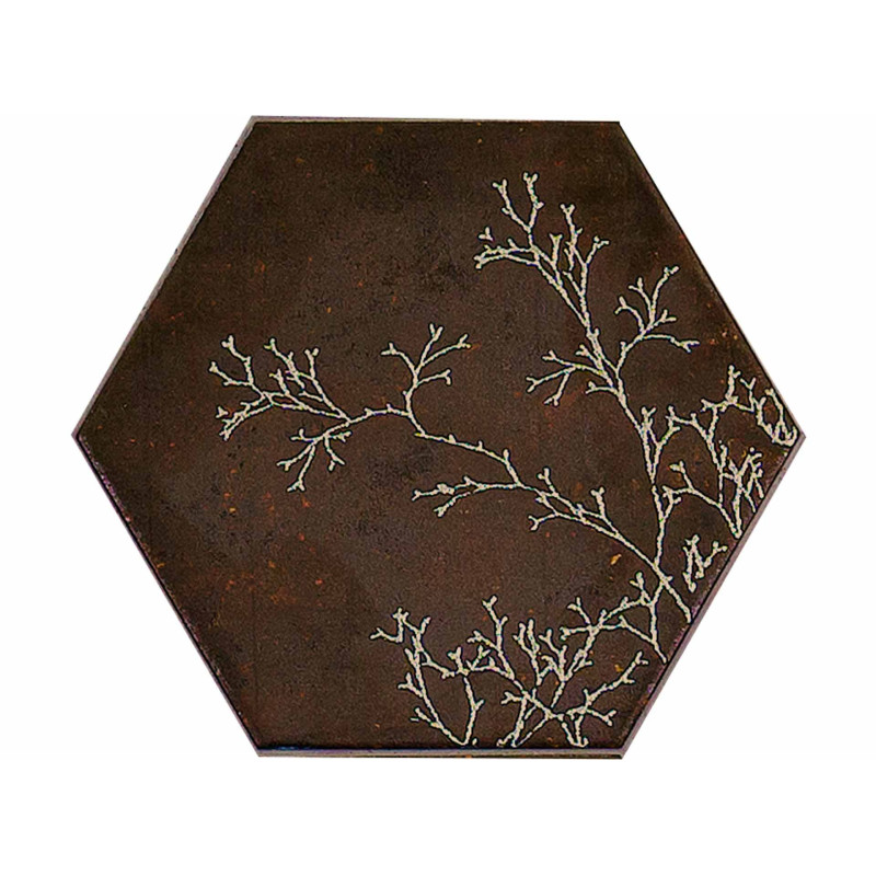 Płytka ceramiczna APAVISA OZONE BROWN DECOR HEXAGON 25X29 cm