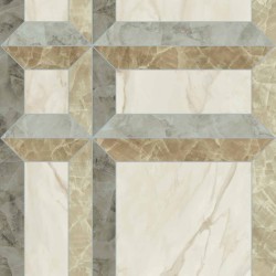 Versace Tarsia Frame Nero, Frame Avorio 3D Lux 60 x 120 cm 8,5mm Płytka gresowa dekoracyjna