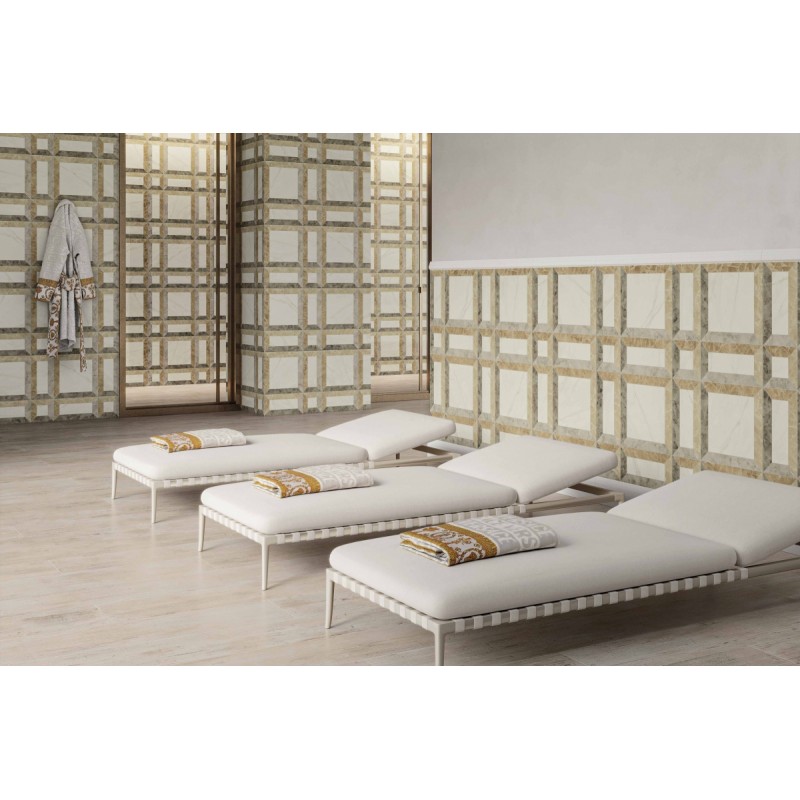 Versace Tarsia Frame Nero, Frame Avorio 3D Lux 60 x 120 cm 8,5mm Płytka gresowa dekoracyjna