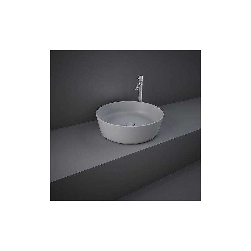 FEELING Umywalka slim nablatowa okrągła  42 cm szara mat (503)