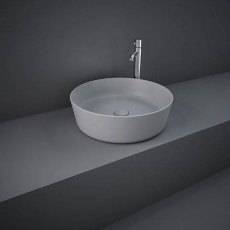 FEELING Umywalka slim nablatowa okrągła 42 cm szara mat (503)