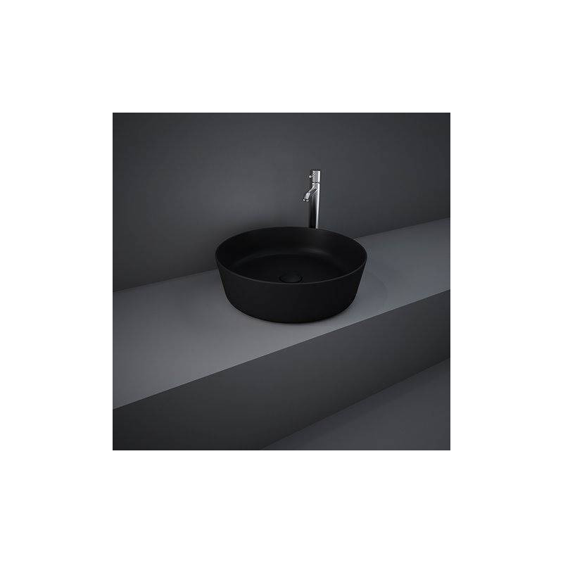 Rak Ceramics FEELING Umywalka slim nablatowa okrągła  42 cm czarny mat (504)